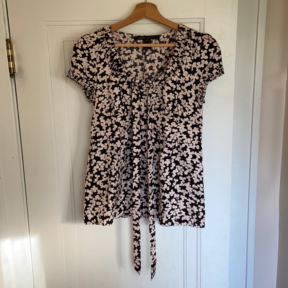 Marc Jacobs silk short sleeve blouse